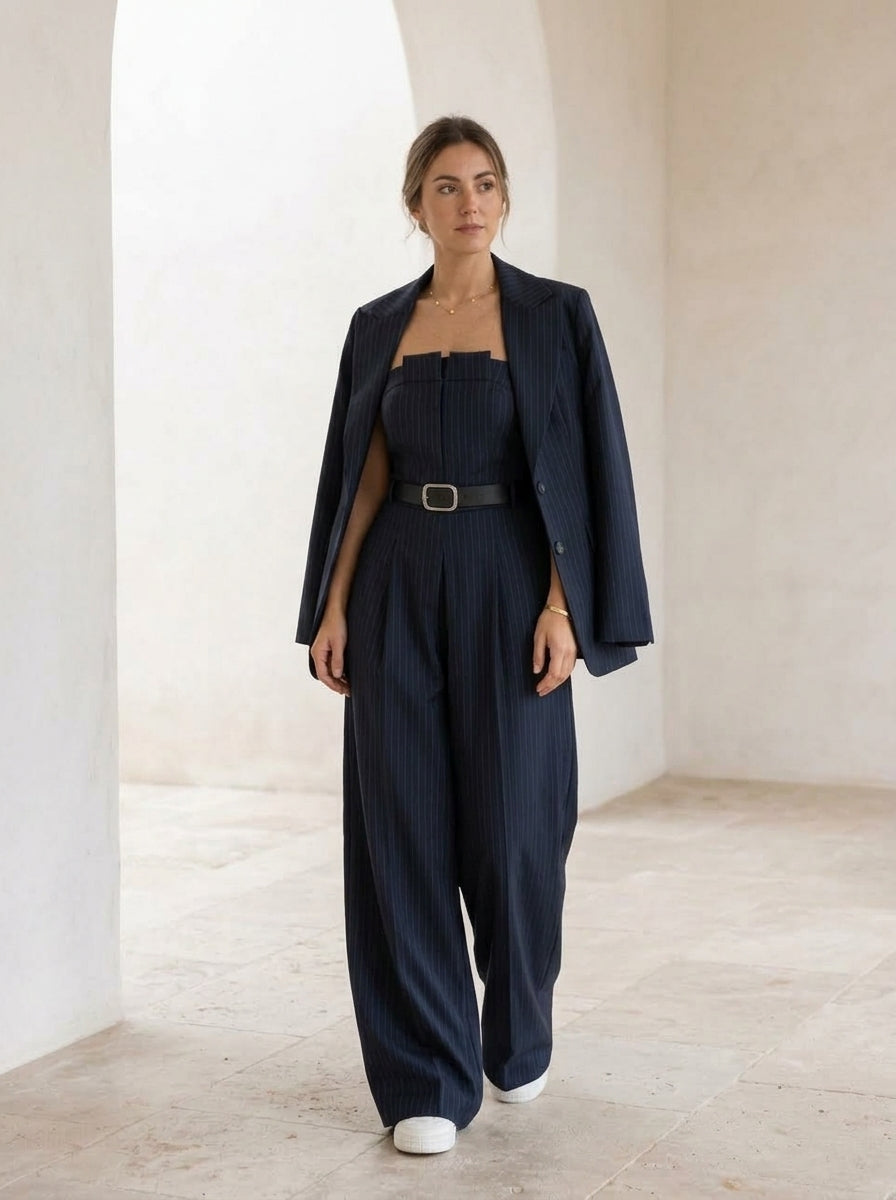 Veste longue fluide sans fermeture de l'ensemble Delphine