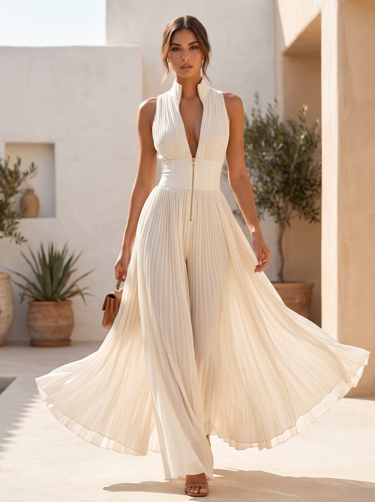 Combinaison Céleste blanche Veltiu, tenue de soirée
